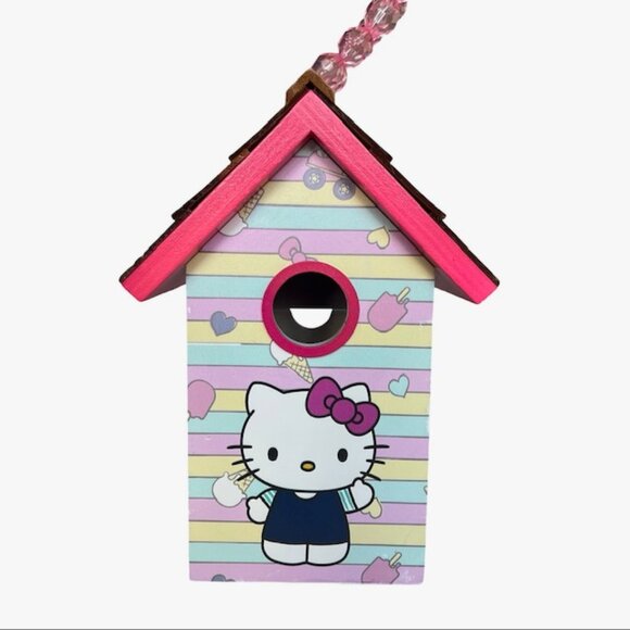 Hello Kitty Wooden Birdhouse - Viral Tiktok - 9-1/4" Tall - Picture 3 of 12